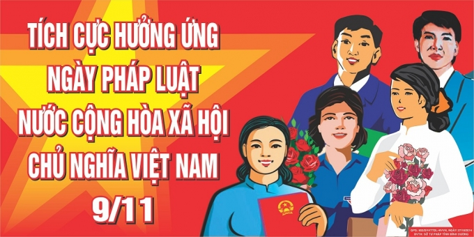 Một trong những khẩu hiệu hưởng ứng ngày Pháp luật Việt Nam năm 2016