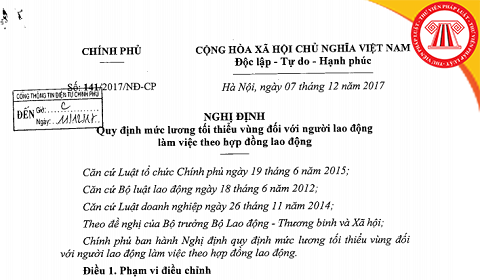 Lương tối thiểu vùng 2018