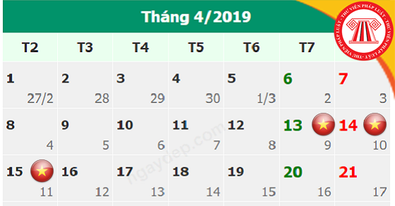 Lịch nghỉ Giỗ Tổ Hùng Vương 2019