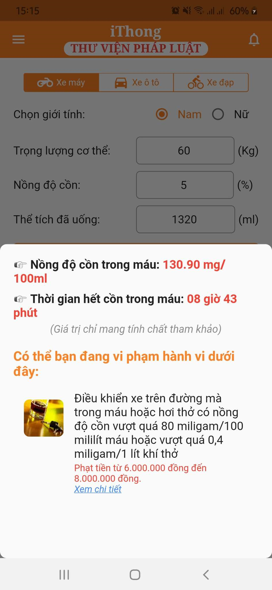 Hướng dẫn Tính nồng độ cồn theo lượng rượu bia đã sử dụng