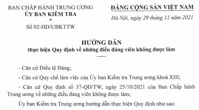 19 điều đảng viên không được làm